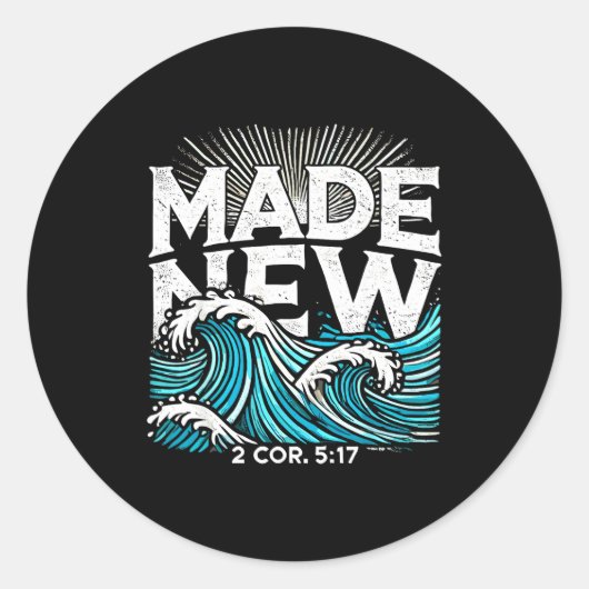 Made New Baptized Baptism  Ronde Sticker (Voorkant)
