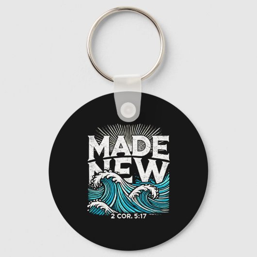 Made New Baptized Baptism  Sleutelhanger (Voorkant)