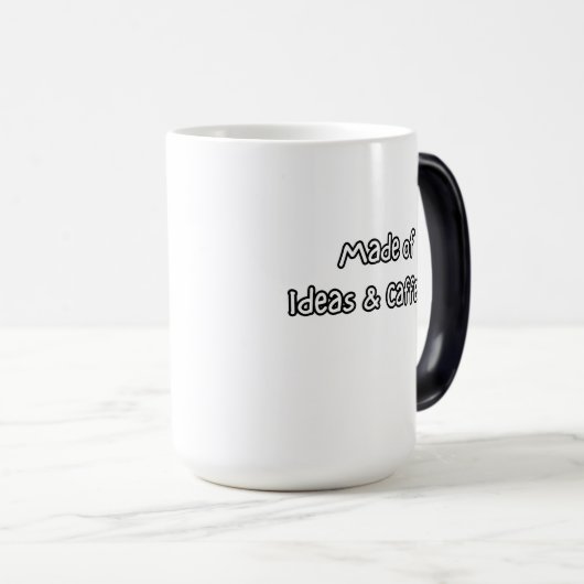 made of ideas & caffeine magische mok (Voorkant rechts)