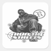 made street vierkante sticker (Voorkant)