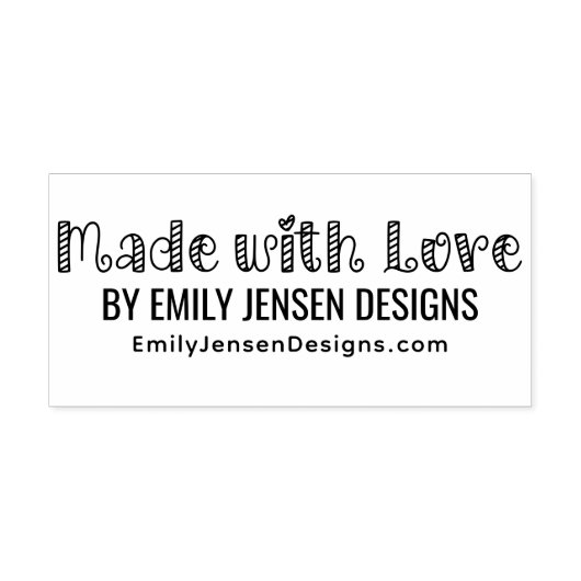Made with Love #1 Bedrijfsnaam Website URL Zelfinktende Stempel (Design)