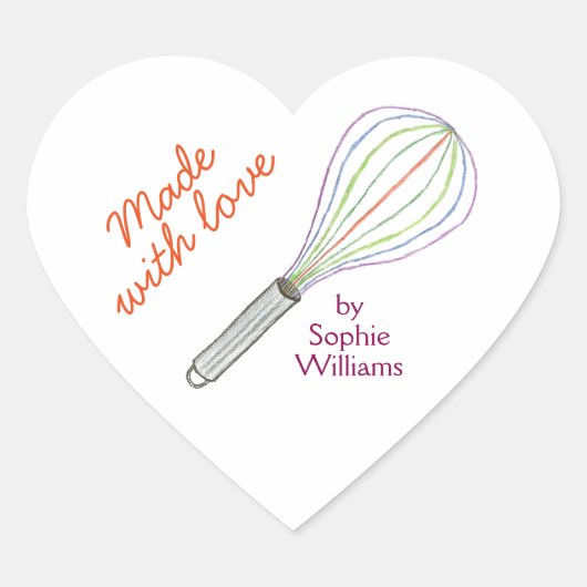 Made With Love baking stickers baking label (Voorkant)