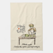Made with Love betekent dat ik de Spoon Funny heb  Theedoek (Verticaal)
