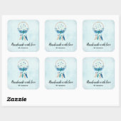 Made with Love Blue Dreamweaver Stylish Boho Vierkante Sticker (Vel)
