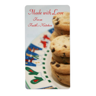 Made with Love Cookie Holiday Baking Kitchen Label