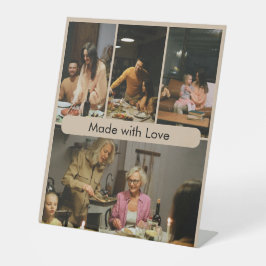 Made with Love Custom Family Photo  Reclamebord Met Voetstuk
