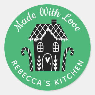 Made with Love Cute Kerstbakken Ronde Sticker