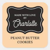Made with love elegant baked good label stickers (Devant)