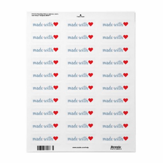 Made with Love Etiket (Full Sheet)