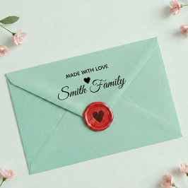 Made With Love Family Name Custom Label Stamp Zelfinktende Stempel