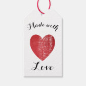 Made with Love Heart Stamp Crimson Red Cadeaulabel (Voorkant)