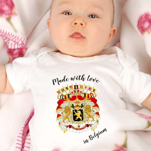 Made with Love in Belgium / Belgische vlag Romper