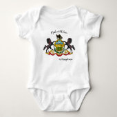 Made with Love in Pennsylvania / flag, State USA Romper (Voorkant)