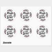 Made with Love Kerstmis Wreath Ronde Sticker (Vel)