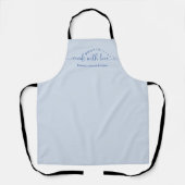 Made with Love Minimalist Blue Script Bakery Schort (Voorkant)