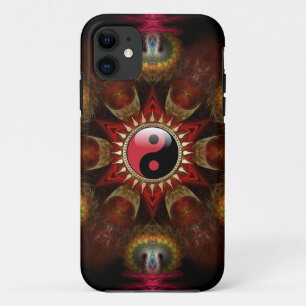 Made with Love: New age Red YinYang Fractal Star iPhone 11 Hoesje