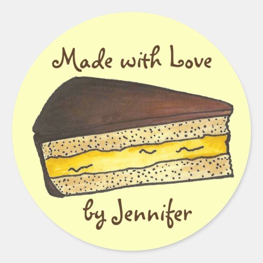 Made with Love Personalized Bked Goods Sticker (Voorkant)