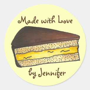 Made with Love Personalized Bked Goods Sticker