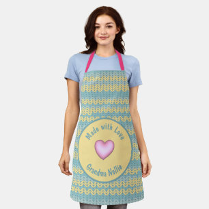 Made with Love Personalized Knit Crochet Heart Schort
