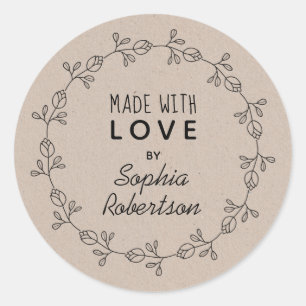 Made with Love Personalized Kraft Product Label