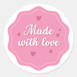 Made with Love Pink Sticker - Étiquette mignon en 
