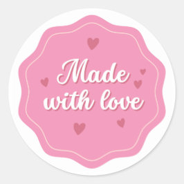 Made with Love Pink Sticker – Schattige label voor