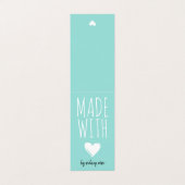 Made with Love Robin Egg Blue Hang Label Visitekaartjes (Buitenkant ongevouwen)