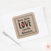 Made with Love Rustic Kraft Vierkante Sticker (Envelop)