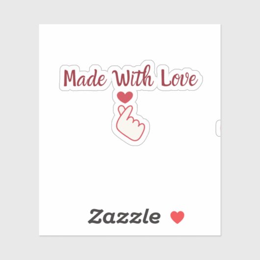 Made With Love Square Sticker (Feuille)