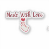 Made With Love Square Sticker (Devant)