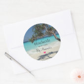 Made with Love Sunny Tropical Beach Ocean Paradise Ronde Sticker (Envelop)