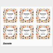 Made with Love Thanksgiving Pilgrims Pattern Vierkante Sticker (Vel)
