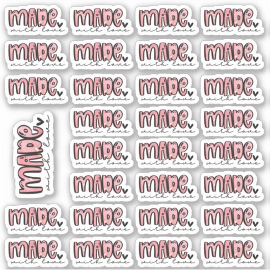 Made with Love - Waterverf Stickers (Voorkant)