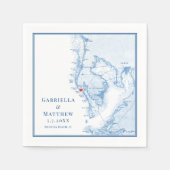 Madeira Beach Florida Kaart Elegante bruiloft Servet (Voorkant)