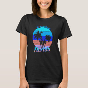 Madeira Beach Florida Retro Tropische Palmboom Va T-shirt