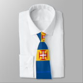 Madeira Flag Custom Mannen Stropdas (Gebonden)