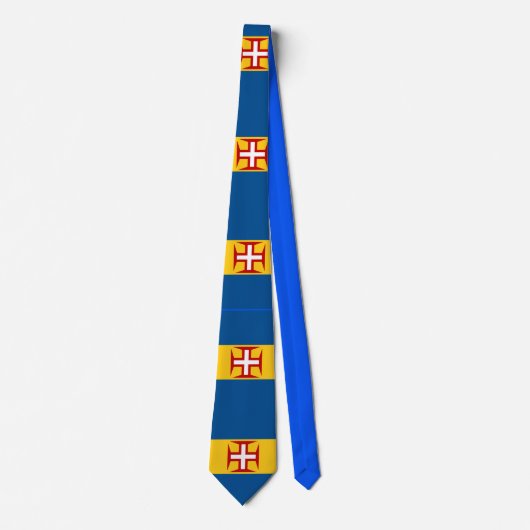 Madeira Flag Custom Mannen Stropdas (Voorkant)