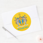 Madeira Flag Round Sticker (Envelop)