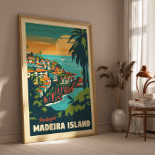 Madeira Island Travel Poster Vintage Wall Art