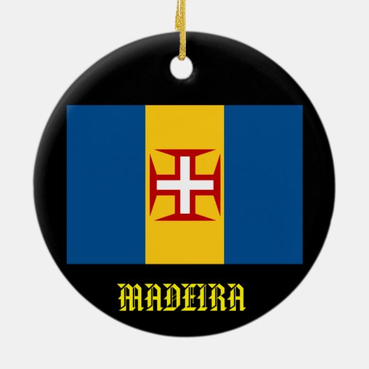 Madeira kerstversiering keramisch ornament (Achterkant)