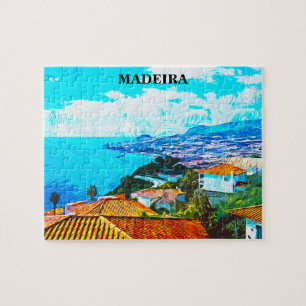 Madeira Portugal Panorama Uitzicht Illustratie Legpuzzel