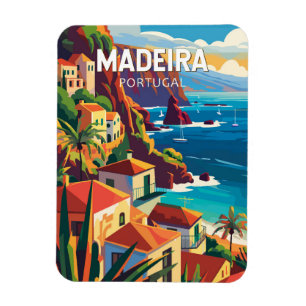 Madeira Portugal Travel Art Vintage Magneet