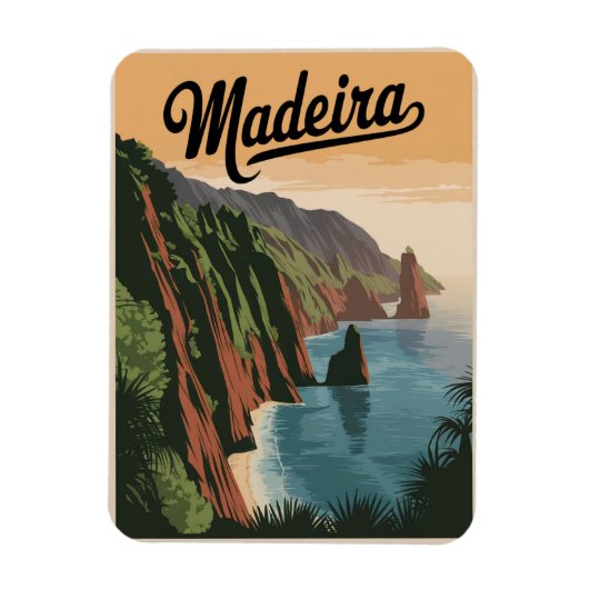 Madeira Portugal Vintage Magneet (Verticaal)