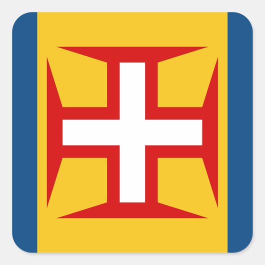 Madeira (Portugal) Vlag Vierkante Sticker (Voorkant)