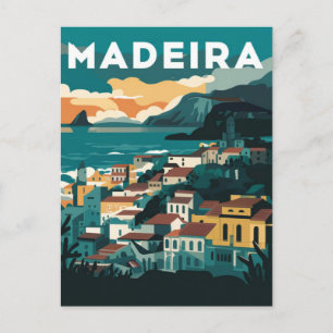 Madeira Portugal Waterverf Schilderij Briefkaart