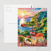Madeira Portugal Waterverf Schilderij Briefkaart (Voorkant / Achterkant)