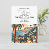 Madeira Portugal Wedding Invitation Retro (Debout devant)