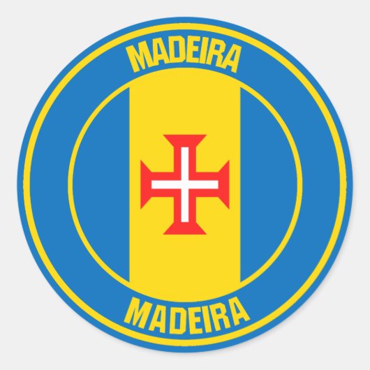 Madeira Round Emblem Ronde Sticker (Voorkant)