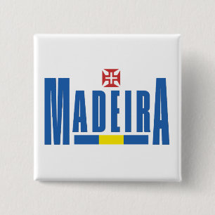 Madeira Tekst- en vlagkleuren Vierkante Button 5,1 Cm
