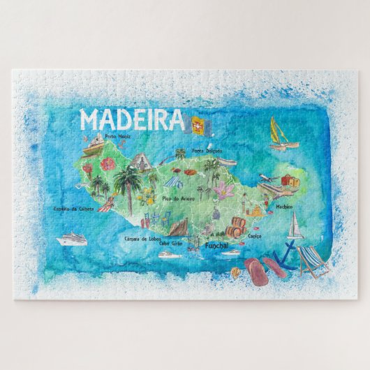 Madeira Travel Map Legpuzzel (Horizontaal)